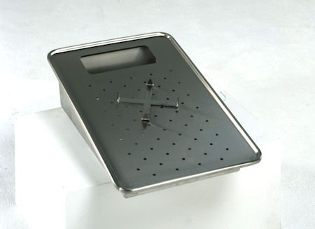 Drop-in adapter plate with perforated stainless steel surface by Atlas Metal