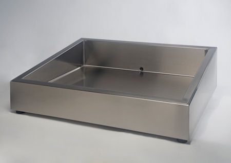 CTIP counter top ice pan with sloped stainless steel display by Atlas Metal