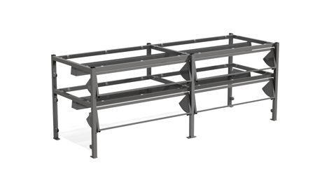 DDC double deck display case with two glass display shelves by Atlas Metal