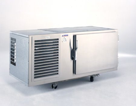 RB under-counter refrigerated base with solid door and louvered panel by Atlas Metal