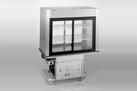 WCPT drop-in refrigerated display case with sliding glass doors by Atlas Metal