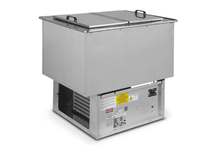 WDF-L slim-line ice cream freezer with stainless steel insulated lid by Atlas Metal