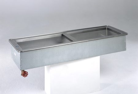 WICDL slim-line iced cold pan with stainless steel pan dividers by Atlas Metal