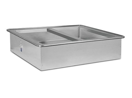 WIC standard-depth iced cold pan with stainless steel pan divider by Atlas Metal