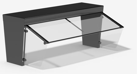 BC Series single buffet canopy with glass sneeze guard panels by Atlas Metal