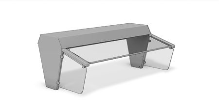 BCFT Series single flip-top buffet canopy with glass sneeze guard panels by Atlas Metal
