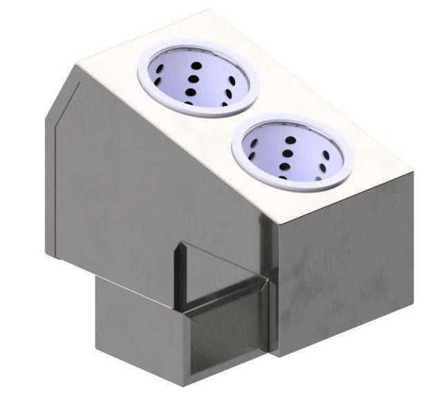 Custom napkin holder with stainless steel box design by Atlas Metal