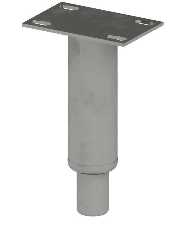 Stainless steel equipment leg with mounting plate by Atlas Metal