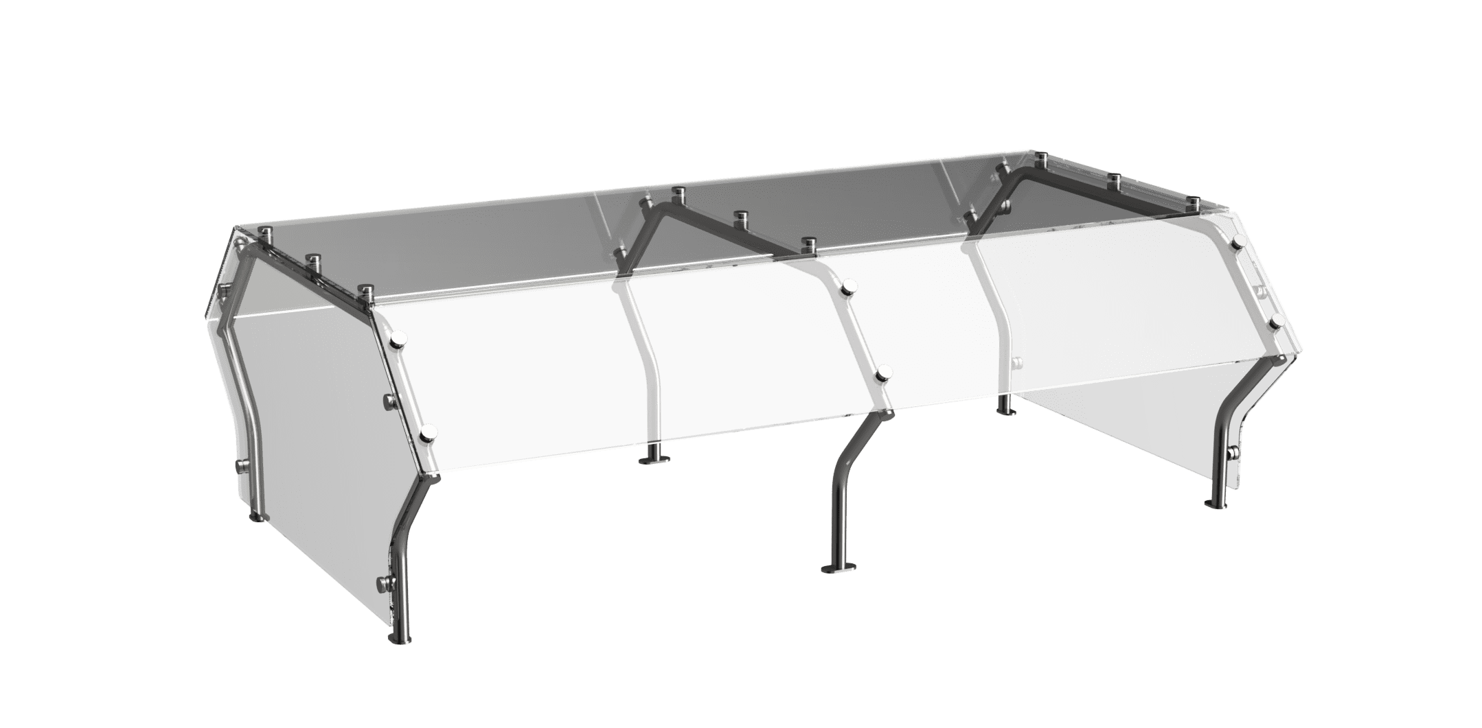 CSG-M dual-service buffet canopy with tempered glass panels by Atlas Metal