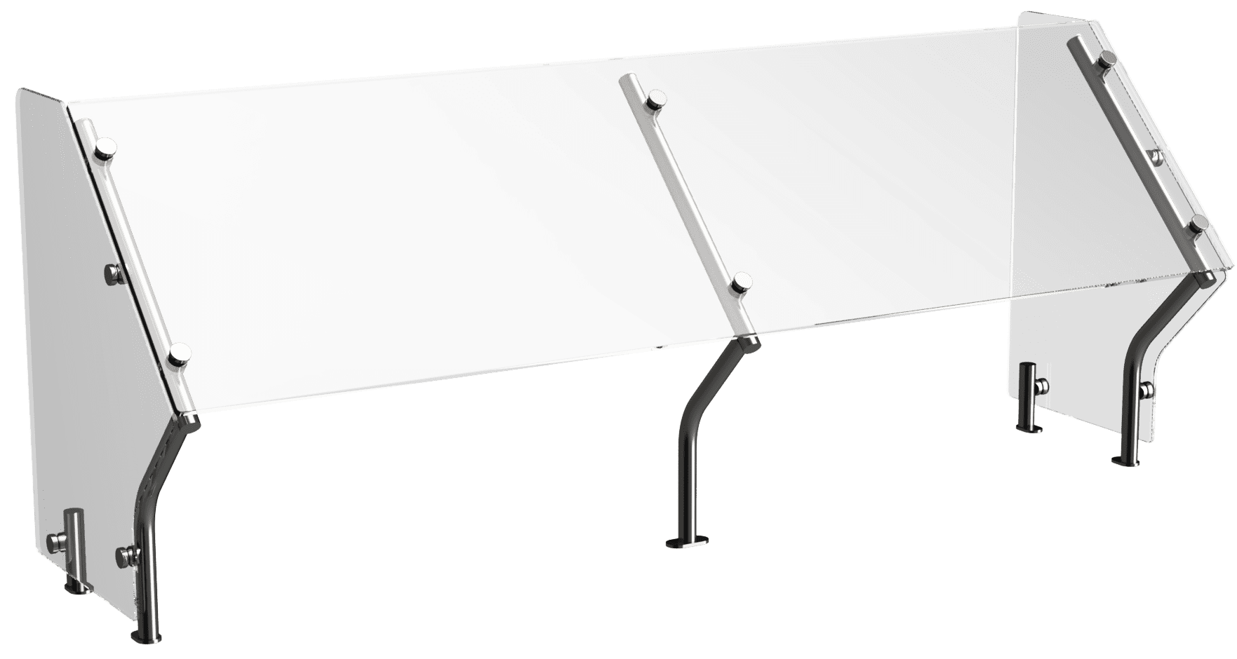 CSG-I single post self-service food guard with tempered glass panels by Atlas Metal