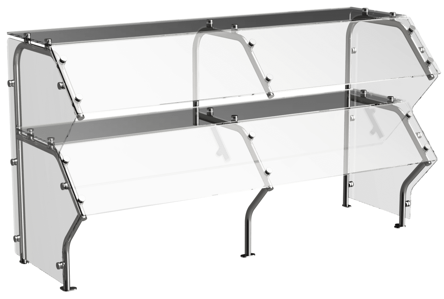CSG-N double deck display food guard with two tiers of tempered glass by Atlas Metal