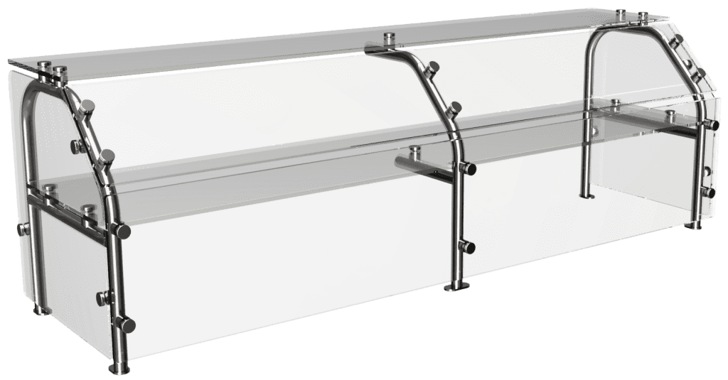 CSG-B three-panel protector case glass with stainless steel supports by Atlas Metal