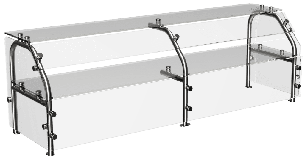 CSG-C self-service protector case glass with middle shelf by Atlas Metal