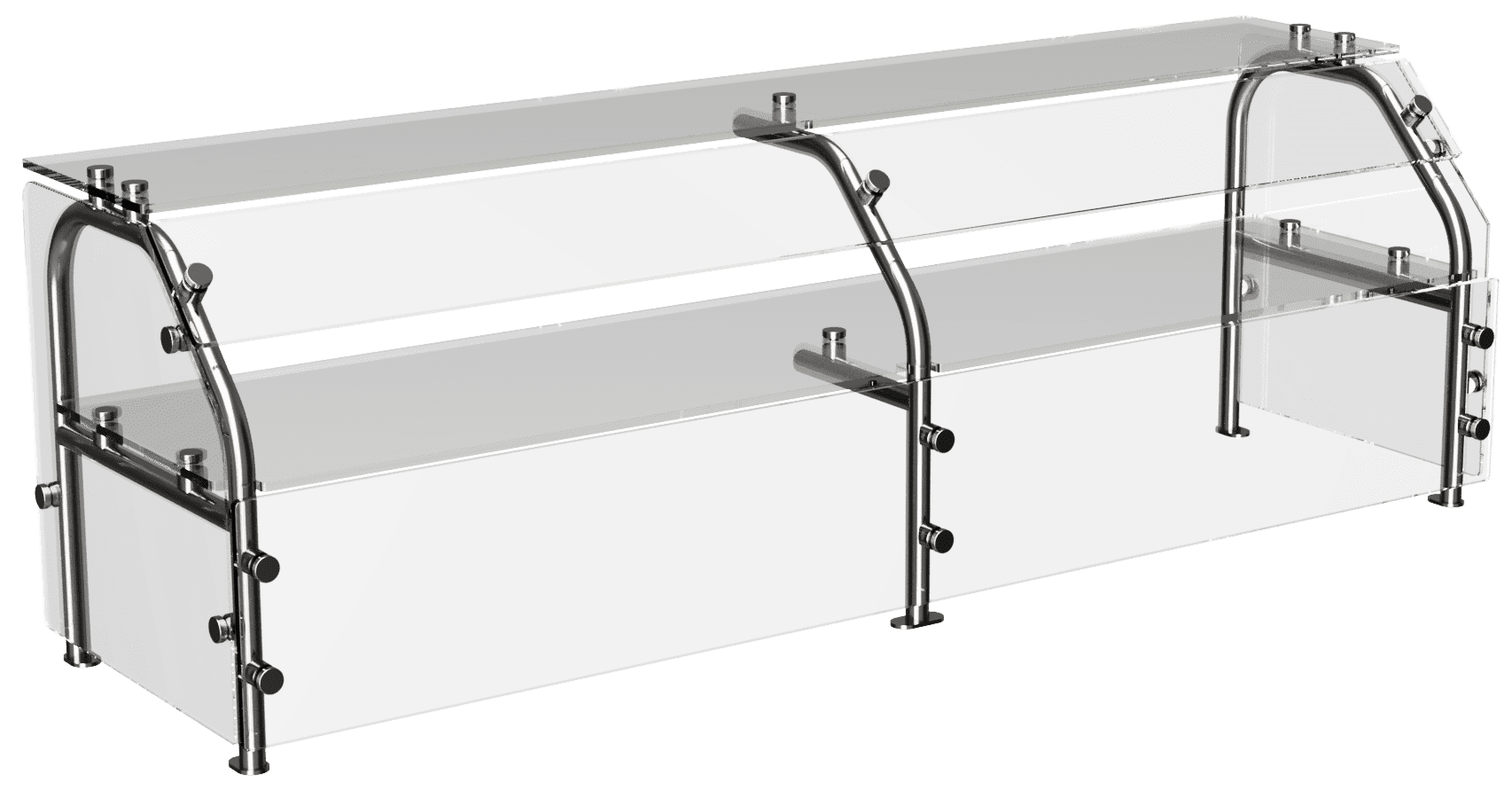 CSG-C self-service protector case glass with middle shelf by Atlas Metal
