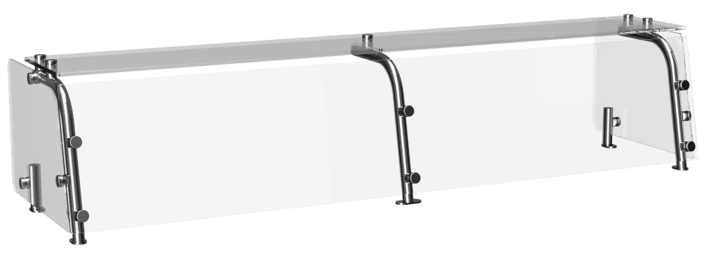 CSG-K top-front protector case glass with stainless steel supports by Atlas Metal
