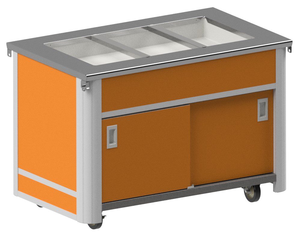 BLC-BU buffet cold serving unit with sliding storage doors by Atlas Metal