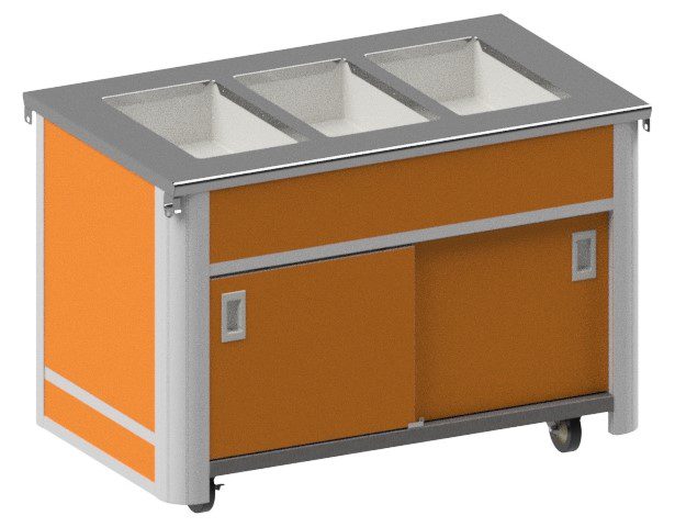 BLH-BU buffet hot serving unit with sliding storage doors by Atlas Metal