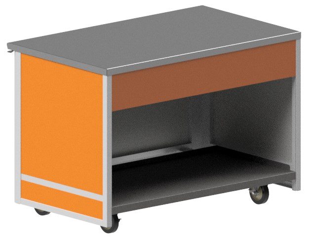 BLU solid top utility unit with open storage shelf by Atlas Metal