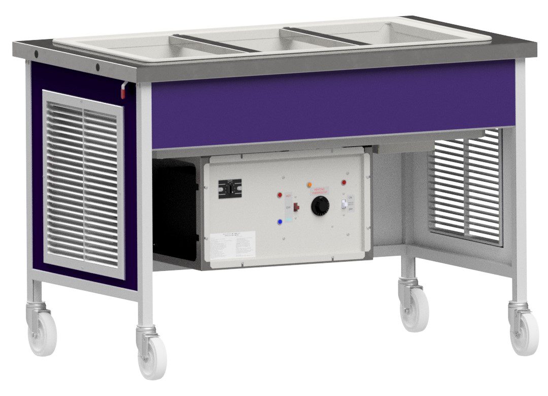 CAHC dual-temperature mobile serving unit with hot and cold food wells by Atlas Metal