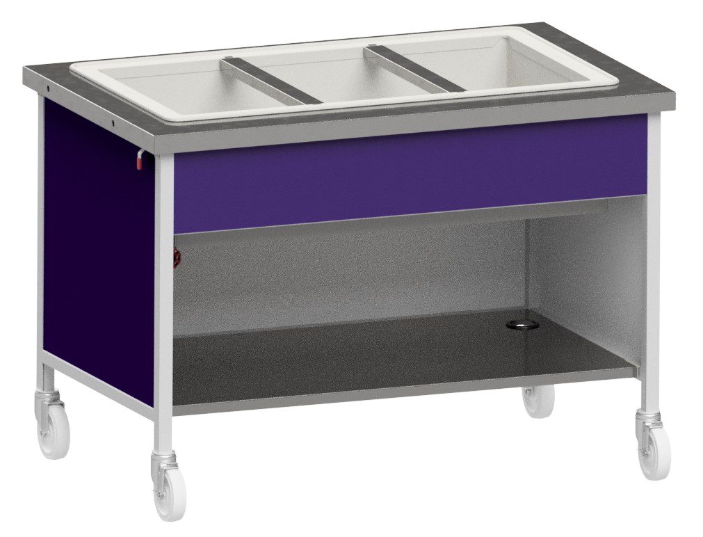 CAIC ice-cooled cold pan mobile unit with open base by Atlas Metal