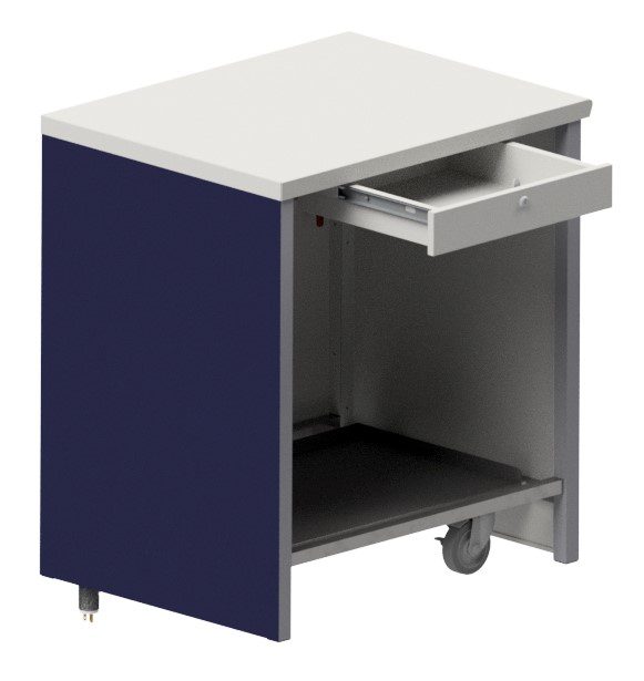 INFCS serving line cashier unit with locking cash drawer by Atlas Metal