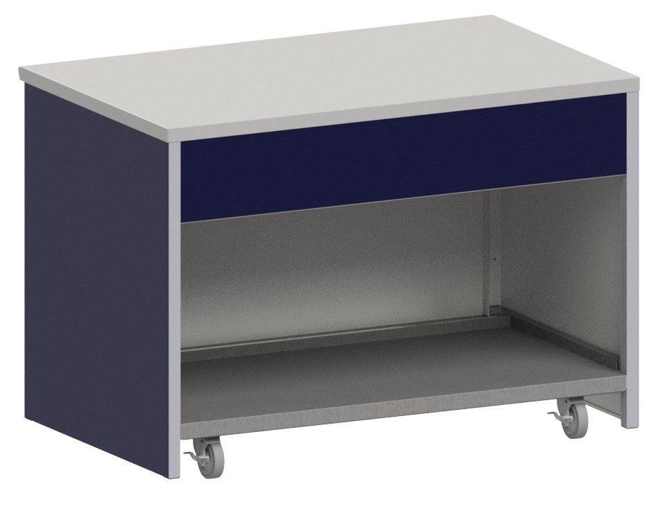 INFFT solid top mobile serving unit with open base by Atlas Metal
