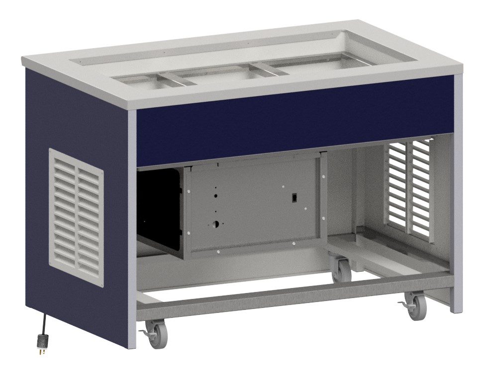 INFRM recessed cold pan serving unit with open base by Atlas Metal
