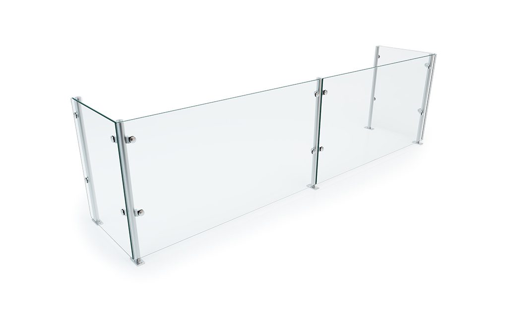 AT1V vertical food protector with glass panels and side supports by Atlas Metal