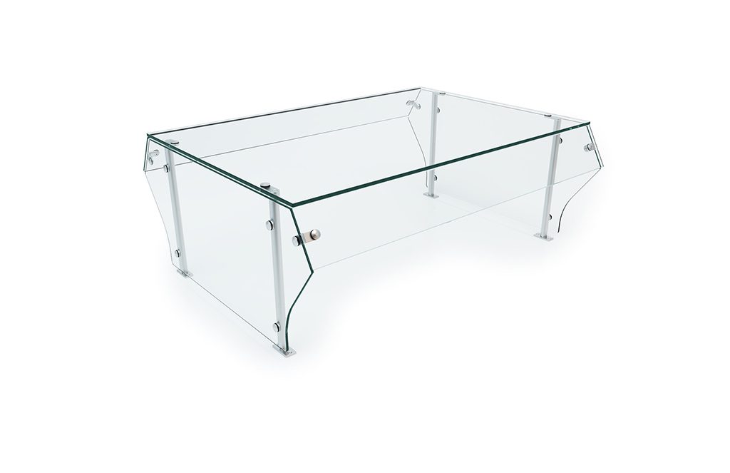 AT4D double-sided food protector with angled glass side panels by Atlas Metal