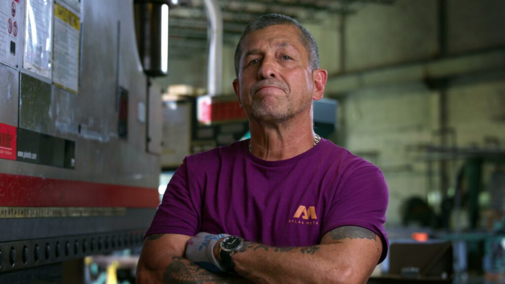 Dominick Mongiove Sr., Engineering Manager at Atlas Metal, standing in the manufacturing facility