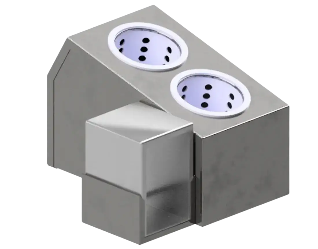 Serving line accessory with silverware cylinders by Atlas Metal