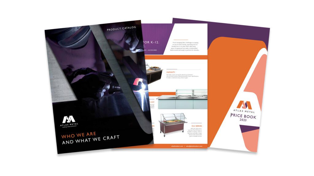 Catalog featured image showing a lockup of three catalogs fanned out on a transparent background.