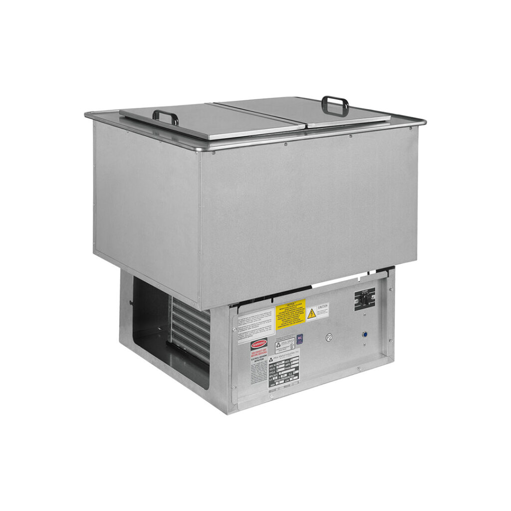 WDF-L slim-line ice cream freezer with stainless steel insulated lid by Atlas Metal